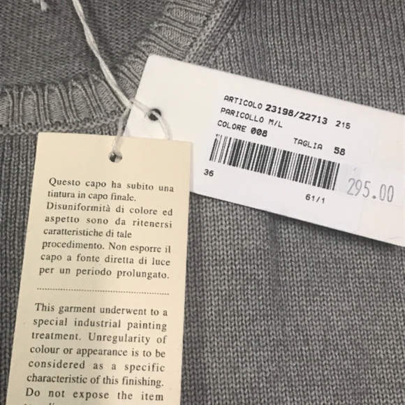 Cellini Italian Wool Light Grey Sweater 58 - Picture 4 of 6